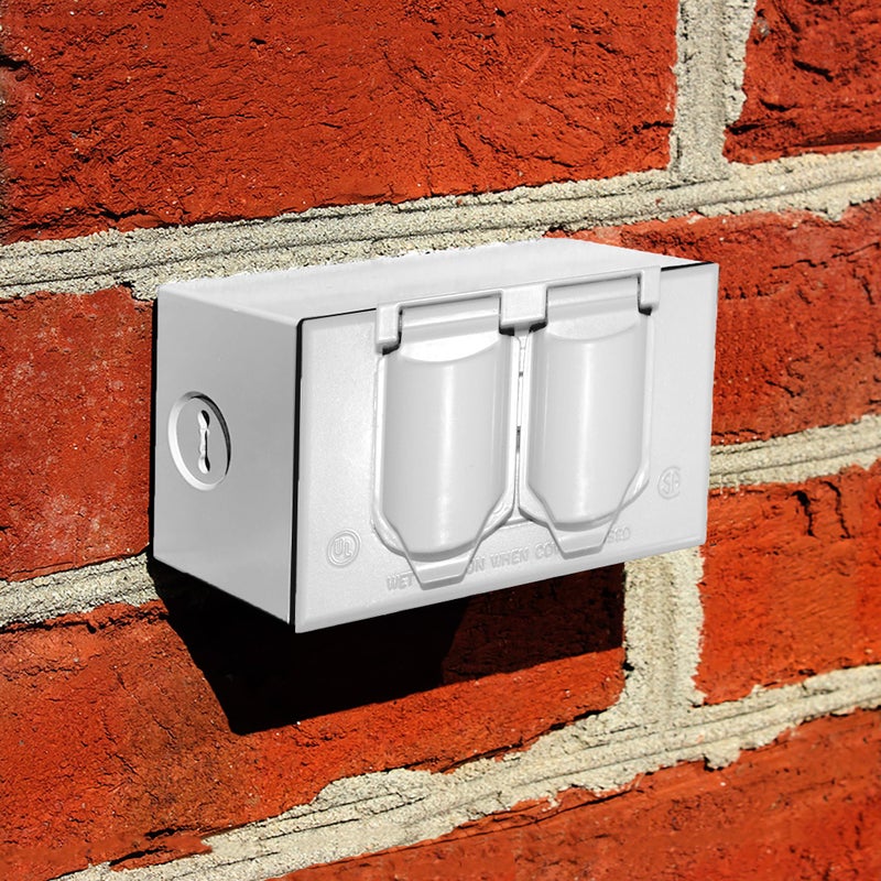 Sigma Engineered Solutions 14245WH 1-Gang Horizontal Duplex Weatherproof Cover, White - Image 3